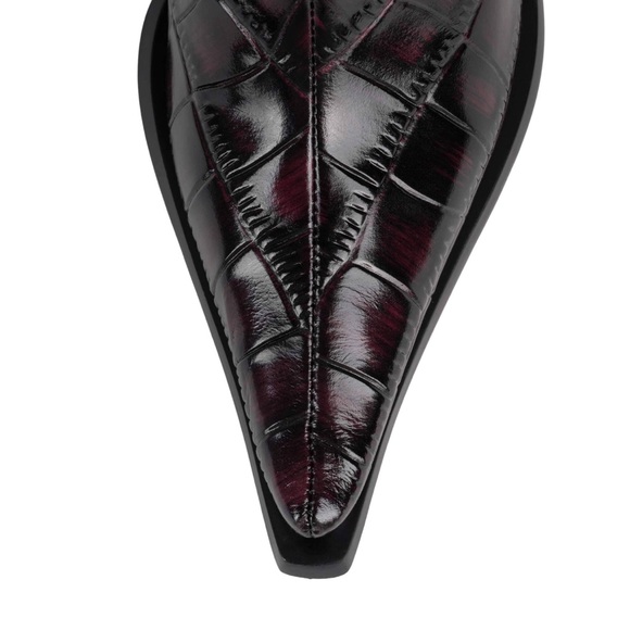 Jeffrey Campbell Purple Croc Lace-Up Knee Boots - Picture 5 of 8